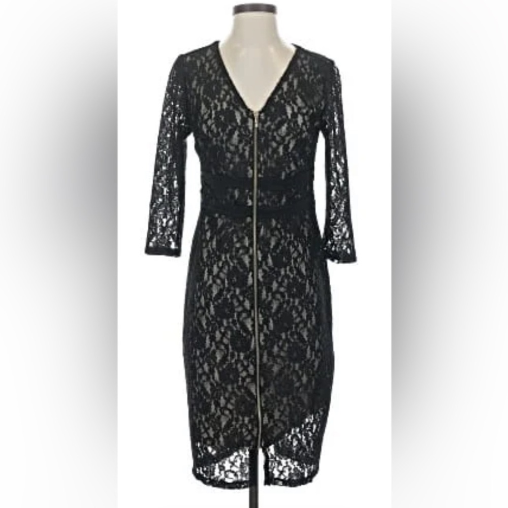Thalia Sodi Black Black Lace Dress Sz L